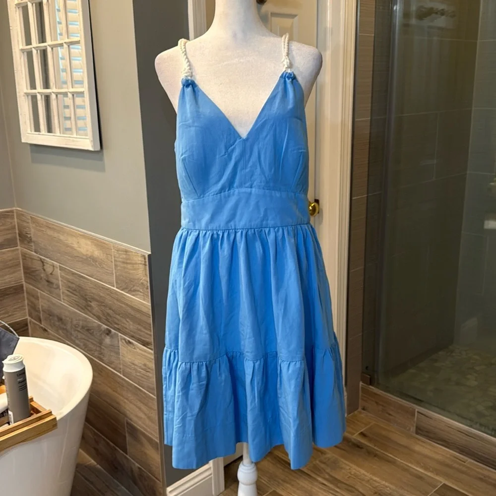 Lilly Pulitzer Nautical Rope Detailed Crishna Dress in Lunar Blue Size‎ 10 NWT